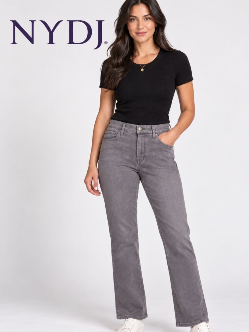 NYDJ High Rise Gray Jeans